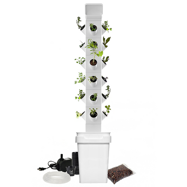 A Picture of ExoTowers Hydroponic System with 24 plant slots or 6 Grow Blocks.